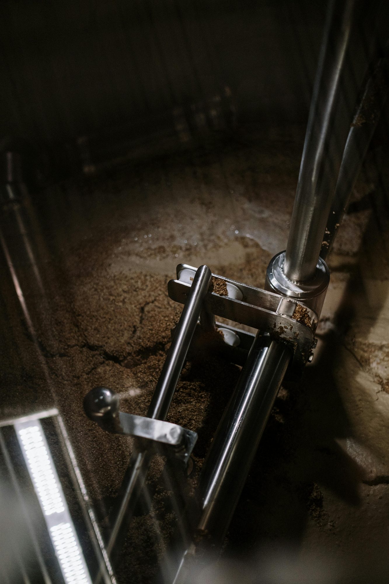 Mash process during a craft brewery brew day